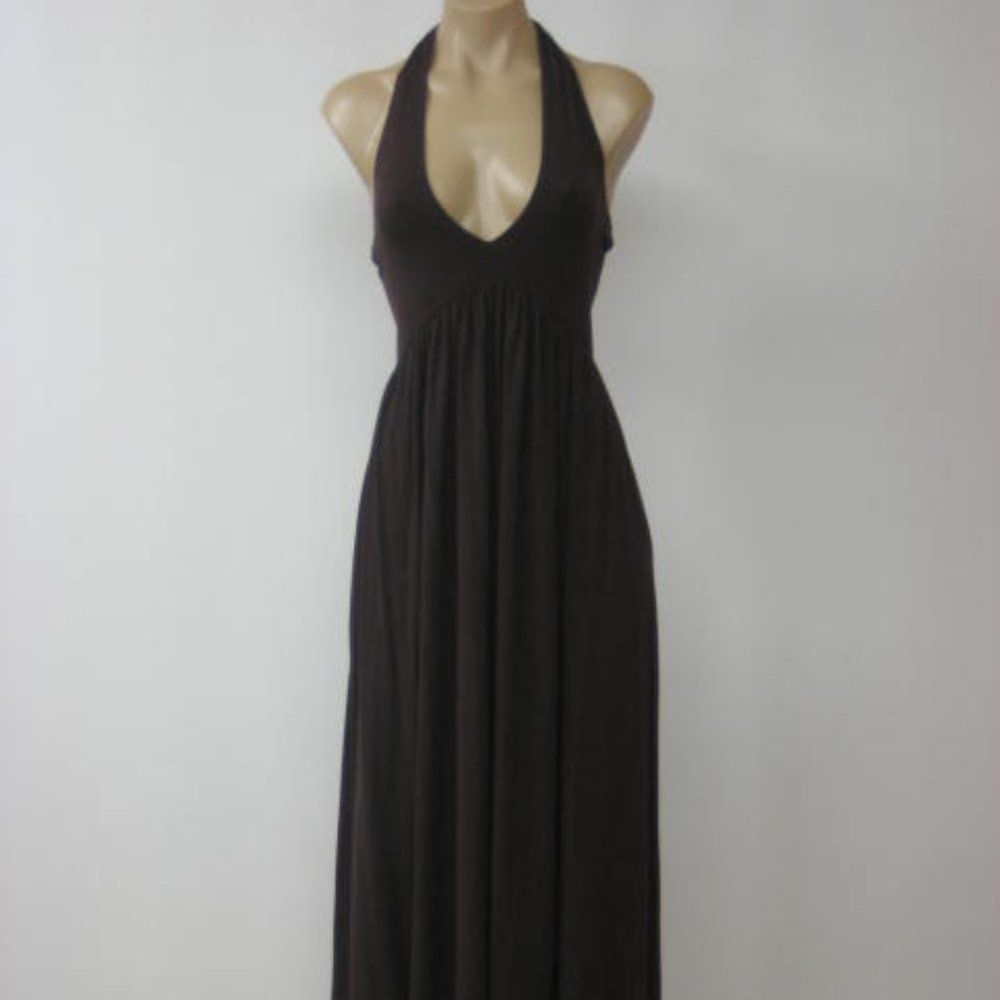 DIANE von FURSTENBERG NWT FRANZ Chocolate Halter Stretch Long Dress 2 $275
